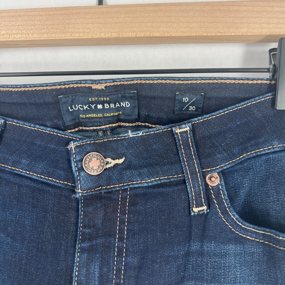 Lucky Brand Lolita Crop Jeans Womens 30 Blue Denim Cotton Dark Wash Skinny Leg - Picture 3 of 14